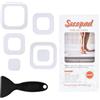 Secopad - 72 adesivi antiscivolo, con scolpiture, per vasche da bagno e docce, con raschietto (Trasparente)
