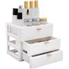 Mejiaren Scatola portaoggetti da scrivania, organizer per cassetti, colore bianco, portata 5 kg, 26 × 20,2 × 22,3 cm, adatta per l'uso in uffici, studi e camere da letto.