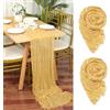 YMHPRIDE 2 Pezzi Runner da Tavola in Garza Oro, 55 x 300cm Oro Runner da Tavola per Formaggio per Matrimonio Addio al Nubilato Baby Shower Decorazioni Feste di Compleanno