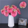 NatureMan 8 PZ 61 cm Artificiale Anthurium Lily Fiori Fiore Permanente per la Decorazione Domestica Bouquet e Foglia Verde, Decorazione Festa di Nozze Arrangement Fiore (rosa)