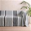 MOMOMUS Telo Multiuso Copriletto Matrimoniale Estivo 230x260 cm, Grigio | Copriletto estivo a righe tessute per letti 120-160 cm; anche come telo copridivano 2-4 posti