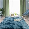 CUIMEI Tappeto Camera da Letto Ragazzo 90 x 100 cm, Moderno, Lavabile, Super Morbido Pelliccia Sintetica, Grandi Dimensioni, per Soggiorno Tappeto Sala Antiscivolo rug, Blu Scuro