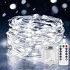 Vacoulery Led Stringa Luci a Batteria, 5M 50 LEDs 8 Modalità Lucine led Decorative IP65 Impermeabile con Telecomando, Timer e Dimmer per Interni e Esterni, Natale, Matrimonio