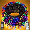 Jsdoin Catena Luminosa, 100/200/300/400/600 LED Luci Natale Esterno, 8 Modalità con Funzione Memoria e Telecomando Luci Albero di Natale per Giardino, Balcone, Casa, Festa (Multicolore, 200LED)