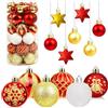 YUEJIDZ 40 Palline Decorative Natalizie, 5/3 Cm, Rosse, Bianche E Dorate, Palline Natalizie Da Appendere All'Albero di Natale, Set per Feste Natalizie, Decorazioni per Interni ed Esterni
