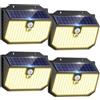 nipify nifipy Luce Solare LED Esterno, Faretto LED da Esterno Solare, 138 LED Lampada Solare da Esterno con Sensore di Movimento, 3 Modos IP65 Impermeabile Luci Solari da Giardino, per Parete Garage 4 Pezzi