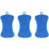 SagaSave 3 spugne in silicone resistente, riutilizzabili, antigraffio, per la pulizia di pentole, padelle e piatti, blu