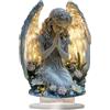 Generic Splendida Decorazione a Croce con Ali d'Angelo, Statua Memoriale a Croce con Ali d'Angelo, Decorazione da Parete o Scrivania in Acrilico 2D, Ricordo Religioso per Casa, Ufficio, Chiesa (Blu Cielo)