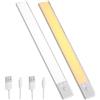 OUSFOT LED Sottopensile Cucina 30cm, Luce LED Sottopensile con Sensore di Movimento, 3 Temperature di Colore e Modalità, Luminosità Regolabile, Ricaricabile Tramite USB‑C, 2 Pezzi