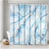 Uiiooazy Tenda Doccia Antimuffa, Tenda da Doccia 180x220cm Blu Cielo Effetto Marmo Sfumata Blu Tende da Bagno Impermeabile Tessuto Lavabile Poliestere Tende per Vasca da Bagno con 12 Anelli