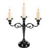 QWORK® Portacandele Nero a 3 Braccia - Candelabro Vintage Moderno per Matrimoni e Decorazioni per la Casa