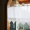 A.Monamour Tenda Corta per Finestra Piccola Con Nappe All'Uncinetto a Forma Di Cuore in Cotone Bianco Semitrasparente - Cucina Bistrot Caffè Mezza Mantovana a Vetro