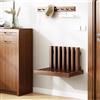 DODOBS Ultra-Sottile Sedie Pieghevoli Sgabello a Muro Pieghevole a Muro Sgabello Cambio Portico Nascosto Sedia in Legno massello da 150 kg -41X34X5CM (Color : Brown)