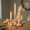 NUPTIO Portacandele Porta Candele In Legno Rustico Set di 3 Portacandele In Legno Vintage per Matrimonio Compleanno Festa Natale Casa Tavola Da Pranzo Portacandele Robusto E Sicuro