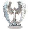Generic Splendida decorazione a croce con ali d'angelo, statua commemorativa con ali d'angelo, decorazione commemorativa 2D in acrilico da parete o scrivania, ricordo religioso per casa, ufficio, chiesa