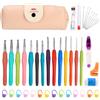 Ezyvix Set di 37 uncinetti da 14 pezzi da 2,0 mm-10,0 mm, ergonomici, per principianti, con custodia portatile