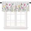 Ausing Tenda corta per cucina con motivo floreale, 137 × 45 cm, moderna tenda decorativa per balcone, rosa