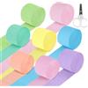 kayqbonke 8 Rotoli Carta Crespa Colorata, 8 Colori Nastro Carta Crespata 4.5cm x 25m con 1 Paio di Forbici Piccole per Matrimoni, Compleanni, Feste