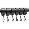 Brute Strength - Ganci a S con passante in pelle - Nero - 6 pezzi