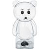 makio Salvadanaio in plastica trasparente a forma di orso. Salvadanai originali per bambini con tappo. Salvadanaio leggero e resistente. (Bianco)