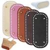 Lunaanda 5 Pezzi Fondi per Borse Uncinetto, Base Borse Uncinetto Ovale in Pelle PU con Fori e Piedini in Metallo per Creazione di Borse, Borsa a Tracolla, Accessori per Borse Fai-da-Te, 5 Colori