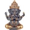 ROCKING GIFTS Statuetta di Ganesha in resina - Statua decorativa da 14 cm, attira buona fortuna, dettagli dipinti a mano, simbolo di prosperità e saggezza