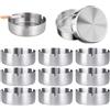 Yudobliss Posacenere Rotondo in Acciaio Inox, 12 Pezzi 10cm Posacenere, Moderno Grande Set Posacenere Moderno, Acciaio Inossidabile, può Essere Utilizzato in Famiglie, Uffici, Ristoranti, Bar