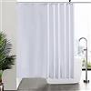 Furlinic Tende Doccia Anti-Muffa Tessuto in Poliestere Grande Tende Doccia Impermeabile Lavabile Tenda Vasca da Bagno con 16 Ganci Tenda Doccia Bianco 240x180cm.