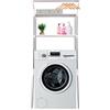 CLP Mensole per Lavatrice Ellsworth I Supporti Zona Lavanderia Bagno I Acciaio Inox I Due Ripiani Salvaspazio, Colore:Bianco