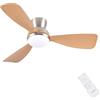 CJOY Ventilatore da Soffitto con Luce Legno, 106CM Lampadario con Ventilatore da Soffitto e Telecomando, LED Dimmerabile, 6 Velocità, 3 Pale Reversibile, Per Camera/Soggiorno/Perenz