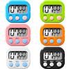 GOMETY Timer digitale da cucina, 6 pezzi, timer digitale magnetico, timer da cucina, con supporto LCD, per cucina, cucina, studenti, sport, aula, timer