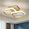 Qamra Plafoniera Soffitto Moderna, Plafoniera Led Soffitto Oro, Lampadario Led 32 cm per Cucina, Bagno, Corridoio, Disimpegno, 4000 K