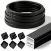 Zinueen Profilo LED nero, diffusore a binario LED per illuminazione di pannelli acustici, 12 x 12 mm, in silicone flessibile IP65, striscia LED per pannelli acustici, facile montaggio (nero, 3 m)