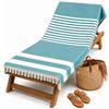 Intimitaly - Telo Mare Grande in Cotone Fouta, 90x170 cm, 85% Cotone, Ultra Leggero e Morbido, Asciugatura Rapida, 180gr/m2, per Spiaggia, Piscina (Turchese Modello 2)