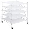 STORAGE MANIAC Stendibiancheria per maglioni, a rete, impilabile, per asciugatura orizzontale di capi delicati, portatile, per interni ed esterni, bianco, 5 ripiani pieghevoli