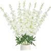Fairblo 8 Pezzi Fiori Finti Bianchi Fiori Artificiali Decorativi Lunghi 85 cm Fiori di Delfinio Finto in Seta Bouquet di Delfinio Artificiali per Vaso Alto Matrimonio Interni Centrotavola Decorativi