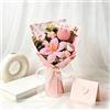 Bcuuozeeing Bouquet di fiori all'uncinetto, fiori all'uncinetto, bouquet artificiale, tulipano, per la festa della mamma, San Valentino, anniversario, matrimonio, compleanno, regalo per mamma, amici, amanti (rosa