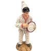 Generico Corno Portafortuna Statua Pulcinella napoletano in Resina Dipinta a Mano (Pulcinella con tamburello)