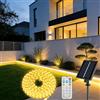 Ylatoial Striscia LED solare da 10 m, 640 LED, impermeabile IP68, dimmerabile con telecomando, 8 modalità di illuminazione e timer, ricaricabile per balcone, giardino, terrazza, bianco caldo