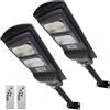 LED ATOMANT 2x Lampione LED Solare 100W Bianco Freddo IP65 Sensore e Palo | Telecomando