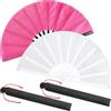 Maitys 2 confezioni di grandi ventagli pieghevoli a mano 33 cm, ventaglio cinese portatile, grandi ventagli a mano per danza di linea, Tai Chi, festival, Kung Fu, arti marziali, regalo, include 2
