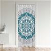 Loussiesd Tenda per porta stile bohémien con mandala per la privacy 132 x 203cm stile bohemien divisorio per stanza con hippy mandala armadio copertura per porta tenda traspirante bianca blu foglia di tè