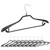 Relaxdays Set 10 grucce per completi, omini appendiabiti gommati, in metallo, antiscivolo, salvaspazio, 44 cm, nero