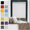 PLISART Tenda Plissettata Klemmfix Adesiva Senza Fori, 80 x 90 cm, Grigio chiaro, Tessuto Perlato, Montaggio a Clip sullo Stipite della Finestra, Protezione Solare e Privacy, Kit di Montaggio Incluso