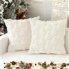Ntwdby Federe Cuscini Natalizi, 2 Pezzi Fodere Albero di Natale 45 x 45 cm, Federe Natalizie Cuscini, Federe Natalizi, Copricuscino Divano Natalizie, per Soggiorno Sedia Letto Decorazioni Christmas (white)