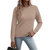 Gyabnw T-Shirt Donna Girocollo in Cotone Morbido con Maniche Lunghe e Spalle Scivolate Felpe Colore Monocromatico per Primavera Autunno