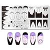 RUNRAYAY French Line Nail Stamping Plates French Tip Nail Stamp Plate Geometric Wave Strips Nail Art Stamper Stencil Modello di Stampa in Acciaio Inox
