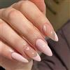 RUNRAYAY Rosa Premere sulle Unghie a Forma di Mandorla, Punte Francesi Unghie Finte per Donne Ragazze, Unghie Nude Premere su Suggerimenti per Unghie a Copertura Completa per Unghie da Salone