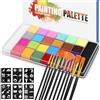 Zaxiva Tavolozza di oli per Palette Viso e del Corpo, 26 Colori, Truccabimbi Professionale per la Pittura del Viso, Non Tossico e Sicuro, Ideale per Accessori Cosplay Halloween, Body Painting Colori