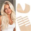 Silk-co Extension Adesive Capelli Veri Biadesivo #60 Biondo Platino, 10 Ciocche Biadesive 15g per Sfumature/Volume 35cm